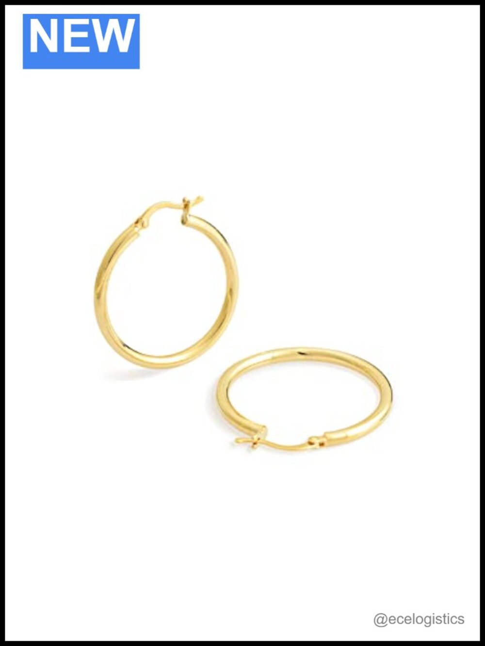 14K Gold Filled Hoop Earrings Hinged Back Stylish Women's Jewelry